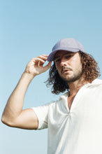 Load image into Gallery viewer, Purple Terry Cloth Hat - Lifestyle Front