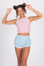 Load image into Gallery viewer, Women's Baby Blue Terry Cloth Shorts - Front