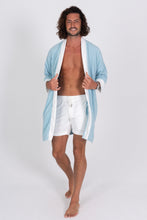 Load image into Gallery viewer, Men's Baby Blue Terry Cloth Kimono - Front