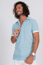 Load image into Gallery viewer, Terry Cloth Polo Shirt in Baby Blue