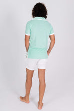 Load image into Gallery viewer, Green Terry Cloth Polo Shirt - Back