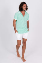 Load image into Gallery viewer, Green Terry Cloth Polo Shirt - Front