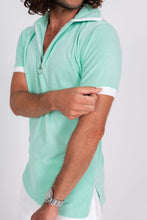 Load image into Gallery viewer, Green Terry Cloth Polo Shirt - Close-up