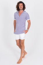 Load image into Gallery viewer, Purple Terry Cloth Polo Shirt - Front