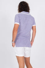 Load image into Gallery viewer, Purple Terry Cloth Polo Shirt - Back