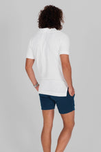 Load image into Gallery viewer, White Terry Cloth Polo Shirt - Back