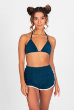 Load image into Gallery viewer, Terry Cloth Bikini Top - Newport Navy