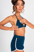 Load image into Gallery viewer, Terry Cloth Bikini Top - Newport Navy