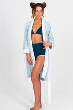 Load image into Gallery viewer, Women's Baby Blue Terry Cloth Kimono - Front
