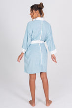 Load image into Gallery viewer, Women's Baby Blue Terry Cloth Kimono - Back