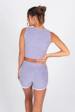 Load image into Gallery viewer, Women's Purple Terry Cloth Shorts - Back