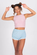 Load image into Gallery viewer, Women&#39;s Baby Blue Terry Cloth Shorts - Front
