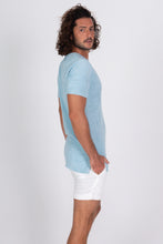 Load image into Gallery viewer, Baby Blue Terry Cloth Shirt - Side
