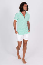 Load image into Gallery viewer, Green Terry Cloth Polo Shirt - Front
