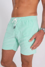 Load image into Gallery viewer, Green Terry Cloth Shorts - Close-up
