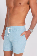 Load image into Gallery viewer, Baby Blue Terry Cloth Shorts - Close-up
