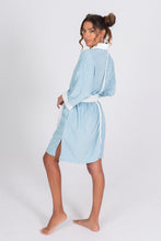 Load image into Gallery viewer, Women&#39;s Baby Blue Terry Cloth Kimono - Side
